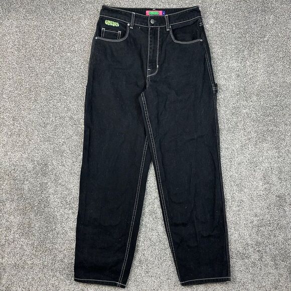 Empyre‎ Tori Carpenter Jeans Womens 8 Black Baggy Skater High Rise Y2K Grunge - Picture 1 of 8